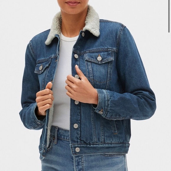 gap jean jacket sherpa